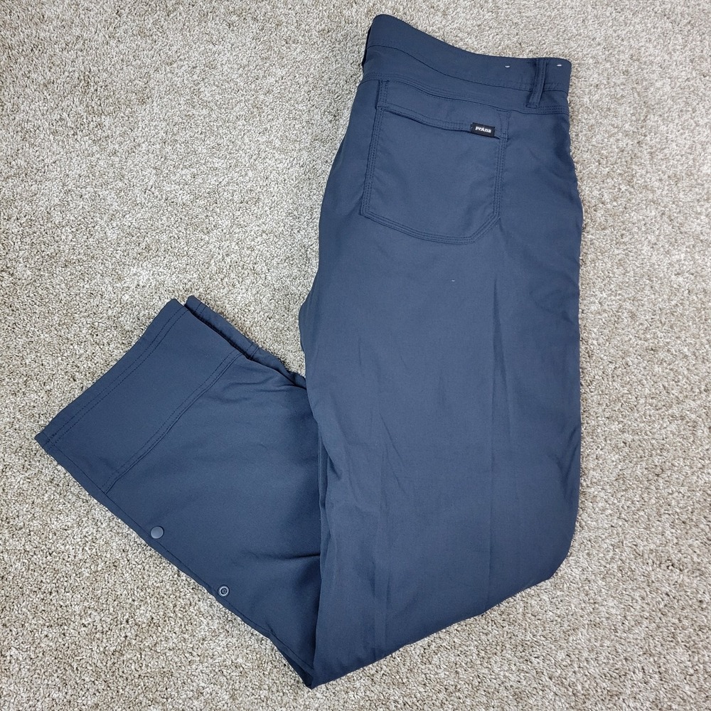 Prana Slim‎ Fit Mens 42x32 Navy Performance Stretch Belted Outdoor Pants